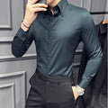 Men 's casual business office long sleeved shirt