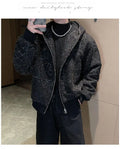 Korean Loose Hooded Jackets Men Zipper Jacket