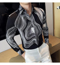 Men 's printed Floral long sleeved shirt