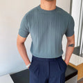 Men's Light Luxury Knit T Shirt  Round Neck