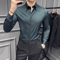 Men 's casual business office long sleeved shirt