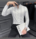 New  Spring  Striped Long Sleeved Shirt For Men