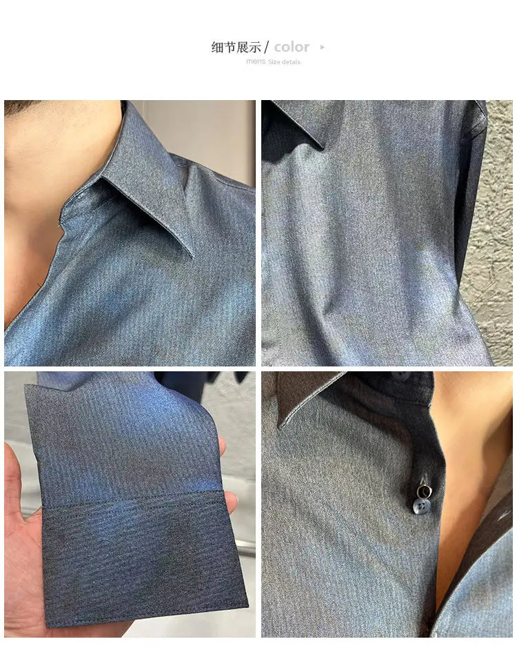 Men's Long Sleeved Casual Versatile Shirt British Style