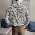 Men's Long-sleeved Floral  Shirt with High-quality