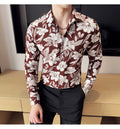 Vintage Flower Shirt Long Sleeved for Men