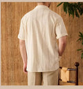 Men 's  Short-sleeved Shirt  Gentleman's Outfit Light  color