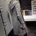 Alluring  Winter New Fashion Korean Style Men's Solid Color Long Sleeve Knitted Casual Trendy Hooded Sweater Coat