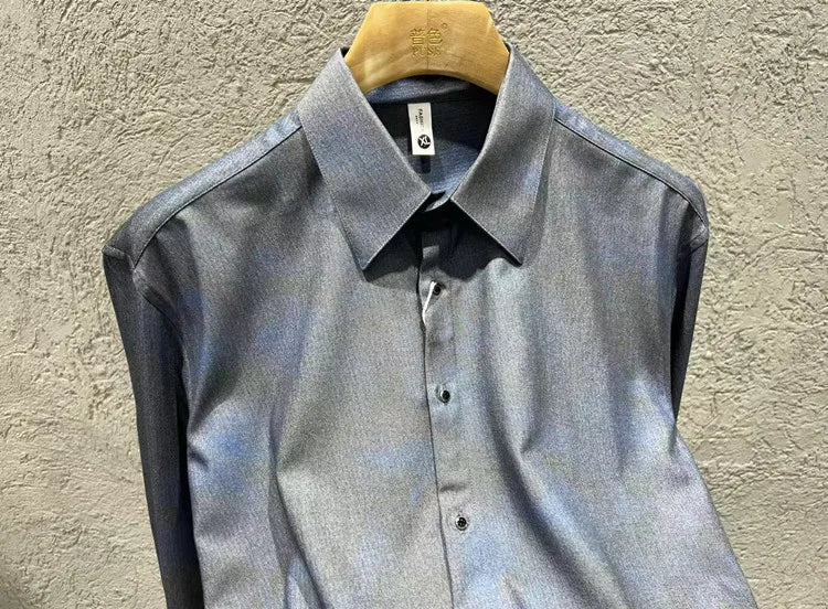 Men's Long Sleeved Casual Versatile Shirt British Style