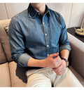 Men's 90% Cotton Denim Shirt – Classic Collar & Button-Up Design