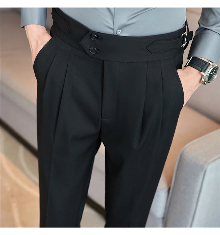Men's  New  British Style High Waist Trousers