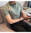 Latest 2025  Men's  Short Sleeved Casual Business shirt