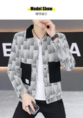 Spring Autumn  Jacket for Men Fashion Striped Casual Business Windproof Jacket