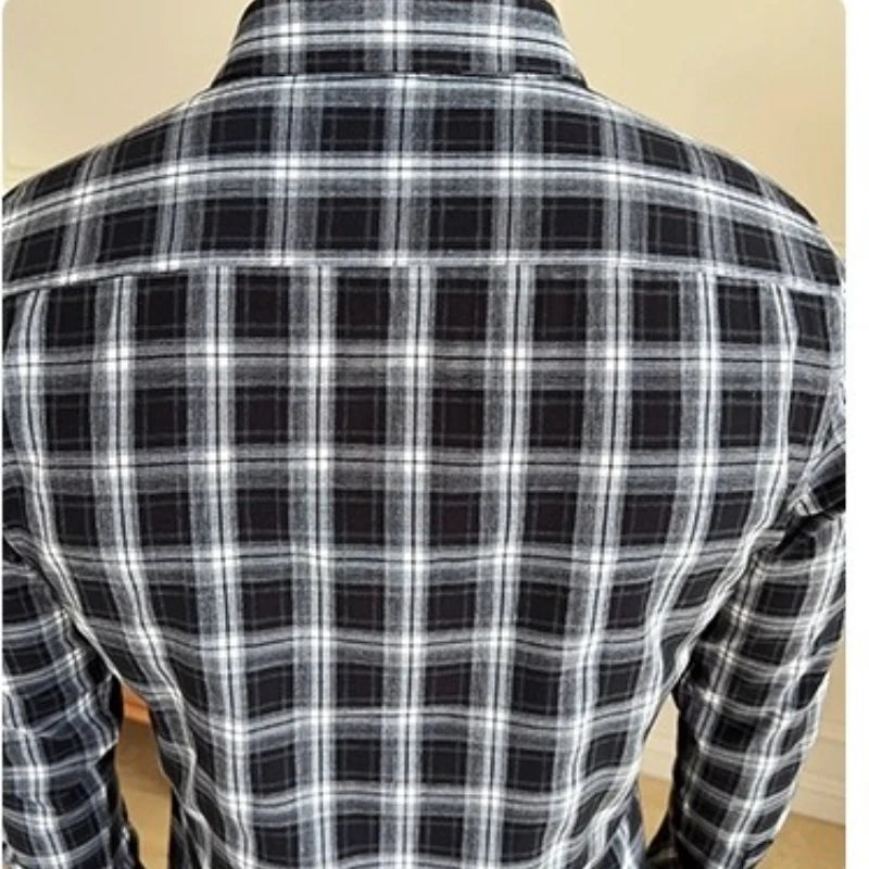 Men's Checkered Long Sleeve Shirt New Arrival | Business Casual Style Office Wear