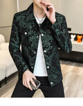 Men's Luxury Gold Jacquard Jacket for  Autumn Winter Season