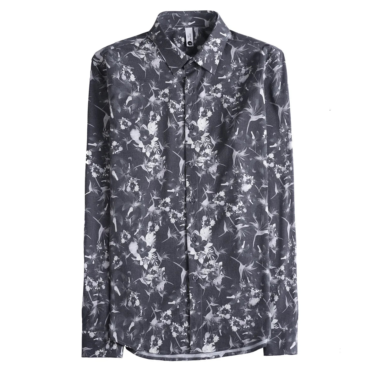 Men's Long-Sleeved  Floral Shirt with Elegant Pattern Design. Slim Fit for Casual & Business Occasions