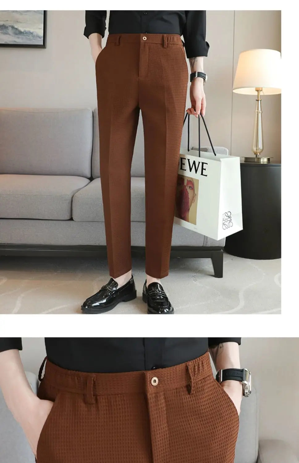 Smart  Casual  Men Buisness  Solid Color Suit Pants   Streetwear Fashion