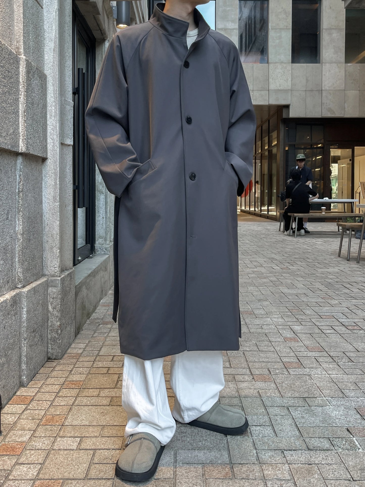 New Men's Mid-length Windbreaker Collar Lengthened Over The Knee. High-quality Men's Windproof Jacket up to 5 XL