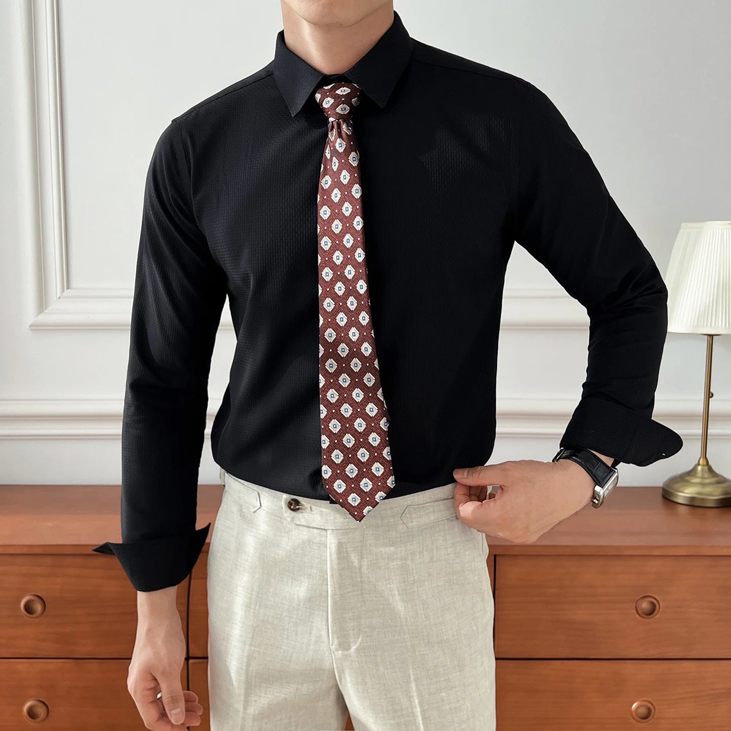 2025 Autumn New Arrival Men's Long - Sleeve Business Casual Shirt