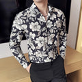 Vintage Flower Shirt Long Sleeved for Men