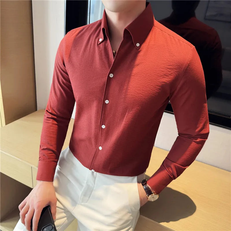 Men's Classy   Slim Fit Long Sleeve Shirt