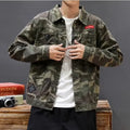 Men's Green Camouflage Denim Jackets New Casual Comfortable