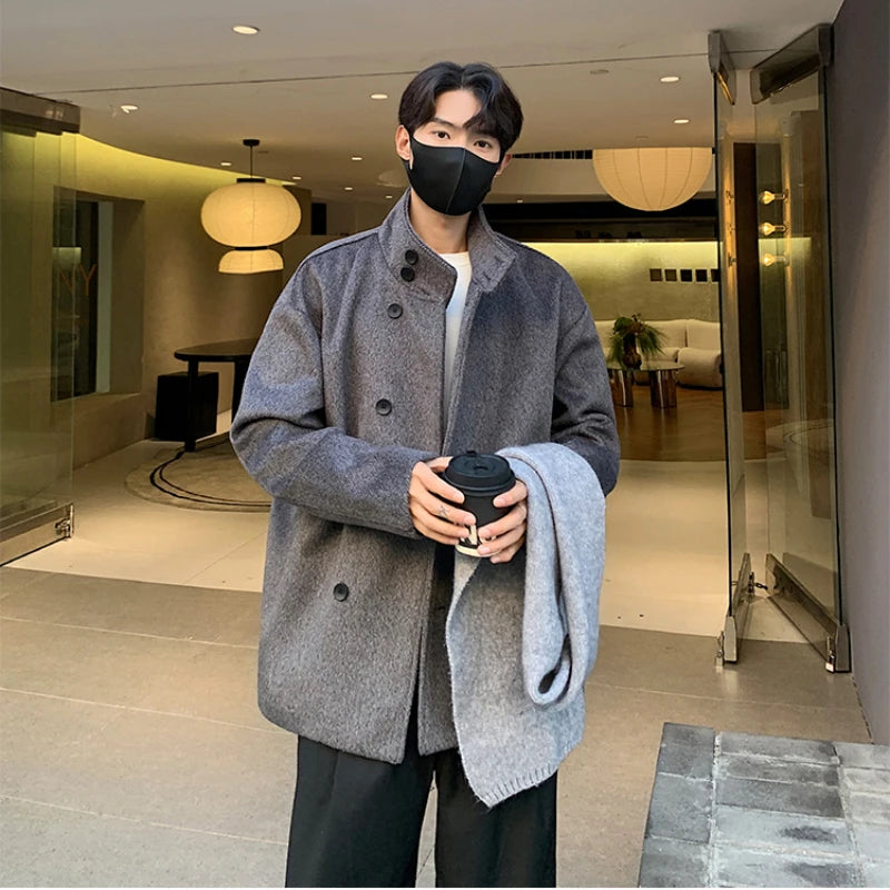 Fall and Winter New High-neck Wool Jacket For Men
