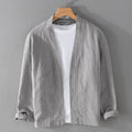 60% Ramie 40% Cotton High-quality Long-sleeve Jacket, Casual Everyday Cloak Jacket for Men