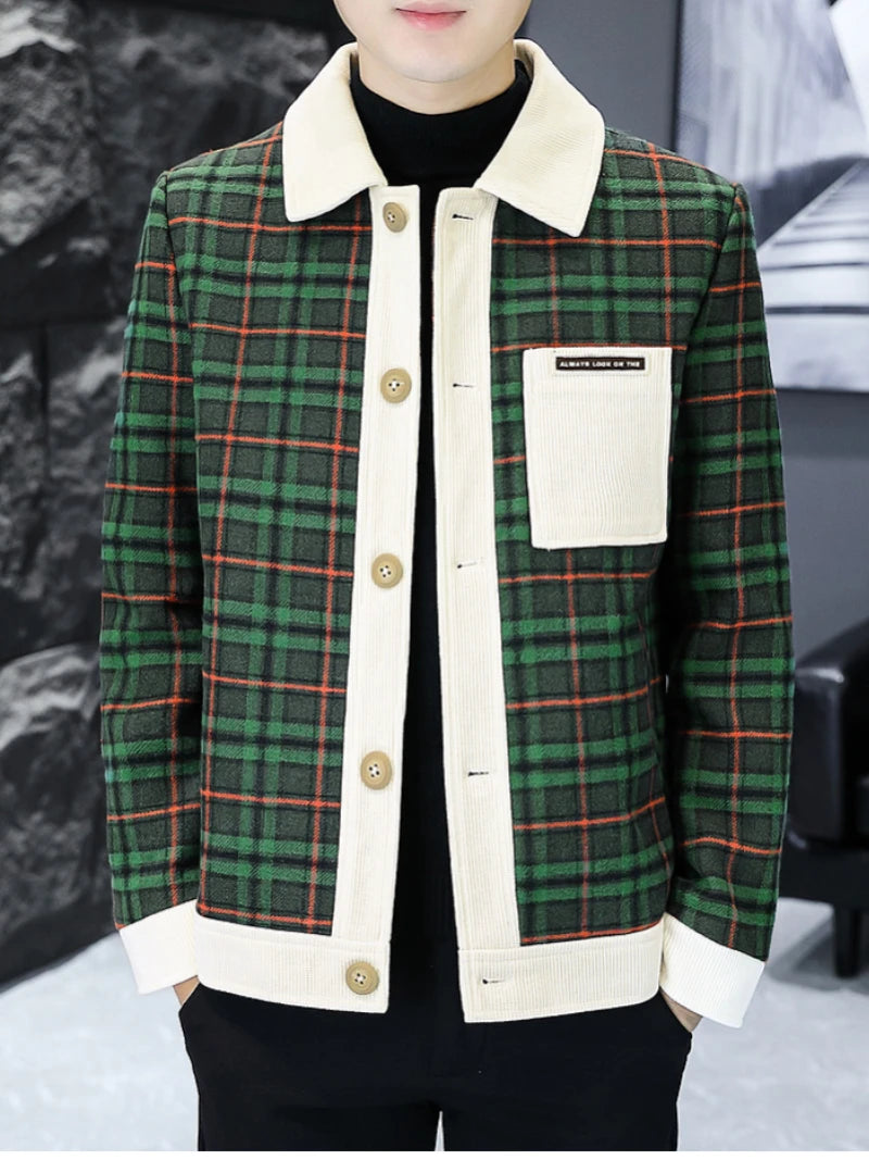 Unique Men's Autumn Plaid Jacket