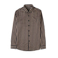 Alluring Korean Luxury Long Sleeve Striped Shirts For Men Slim Fit