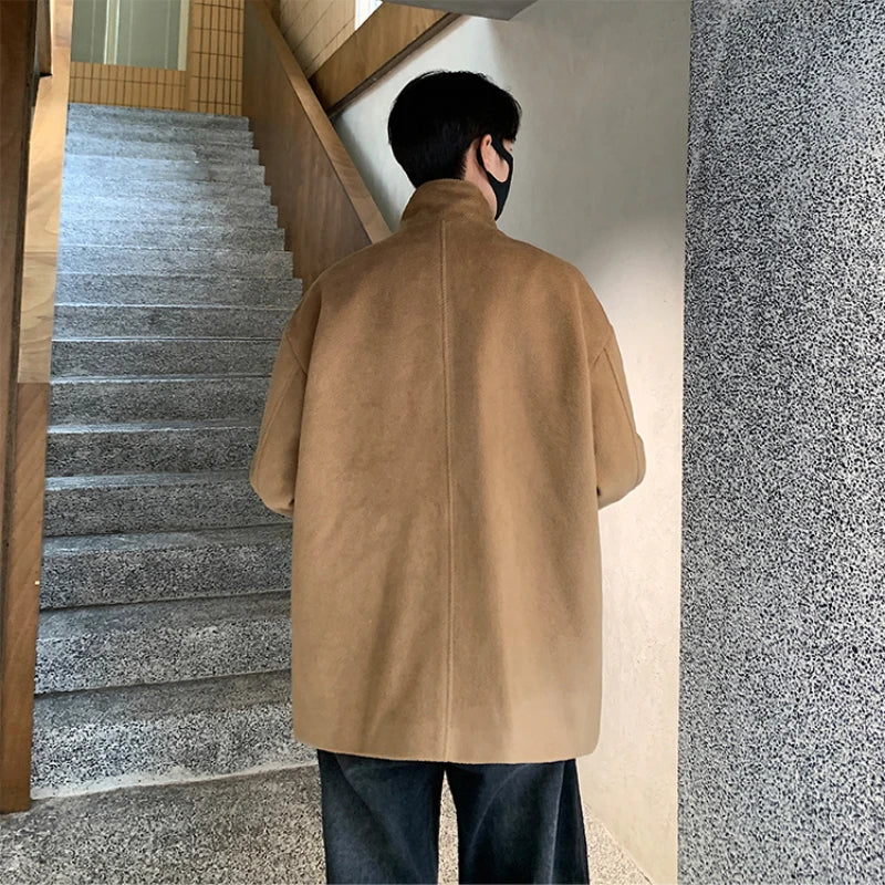 Fall and Winter New High-neck Wool Jacket For Men