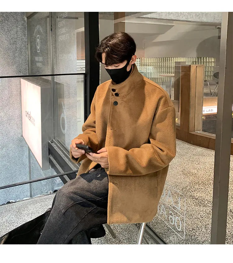 Fall and Winter New High-neck Wool Jacket For Men