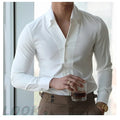 Men's Italian Collar Shirt, Wrinkle-free, Fashionable, Slim-fit