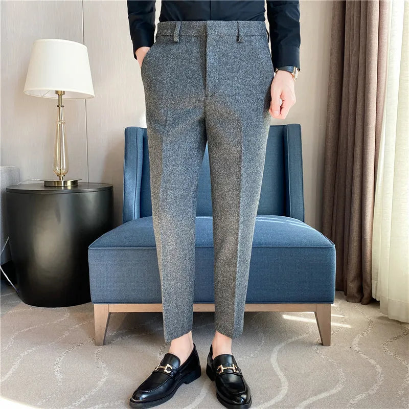New Thick Business  Woolen Trousers for Men