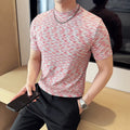 Camouflage T-shirt Men's Summer Half High Collar Slim Fit Short Sleeved Fashion