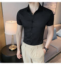 Latest 2025  Men's  Short Sleeved Casual Business shirt