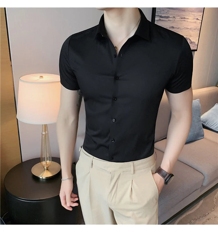 Latest 2025  Men's  Short Sleeved Casual Business shirt