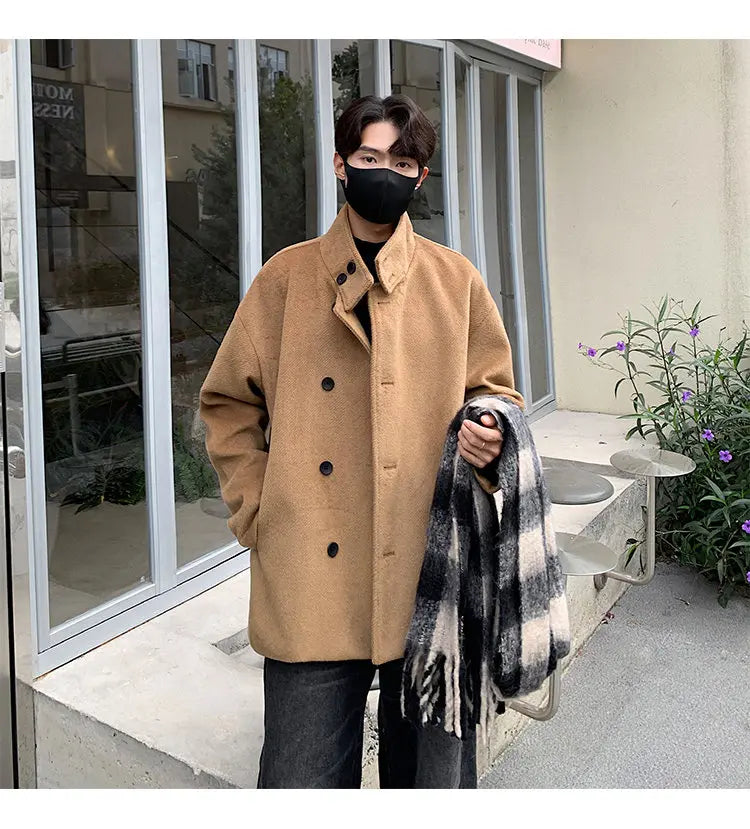 Fall and Winter New High-neck Wool Jacket For Men