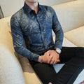 Men 's Korean Style  Business Floral Shirt