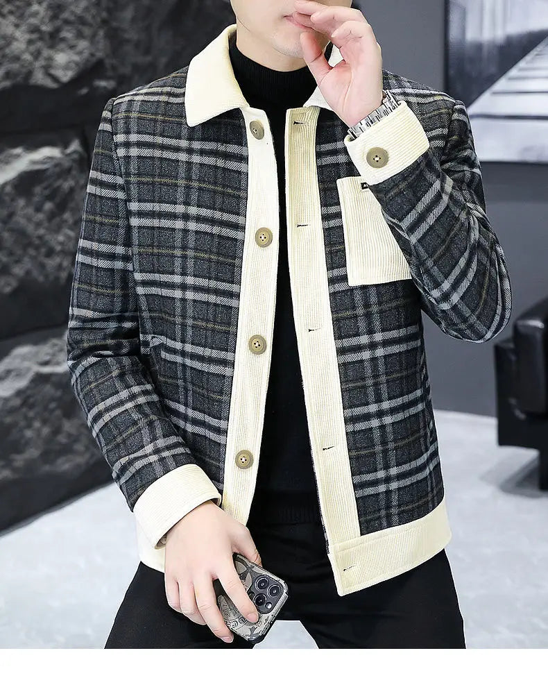 Unique Men's Autumn Plaid Jacket