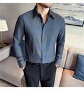 Men's Long Sleeved Casual Versatile Shirt British Style