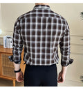 Men's Checkered Long Sleeve Shirt New Arrival | Business Casual Style Office Wear