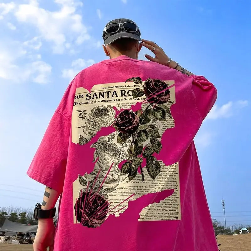 Men Classy  Streetwear Loose T-shirt