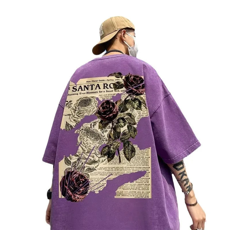 Men Classy  Streetwear Loose T-shirt