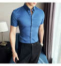 High Quality Men Business Casual Short Sleeved Shirt