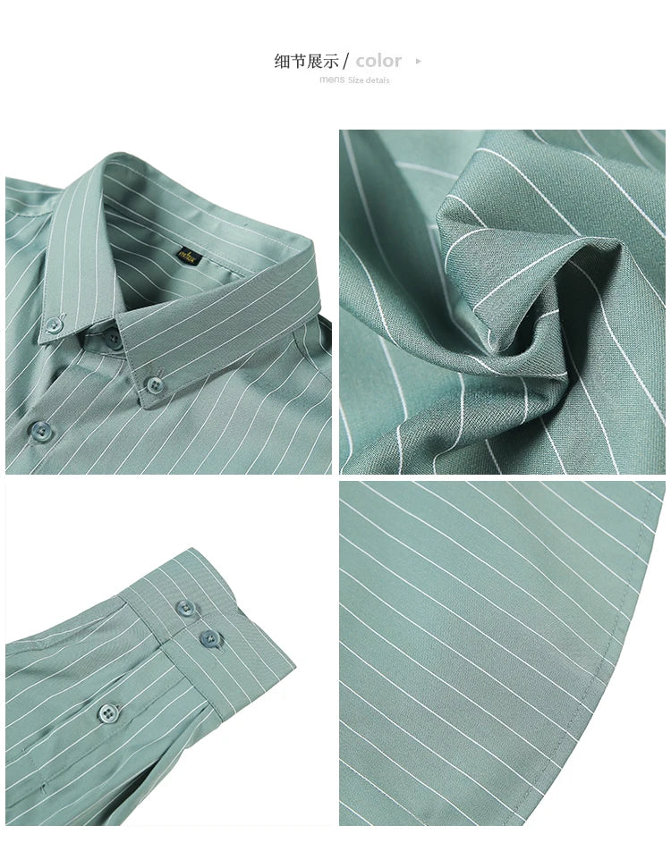British Style Striped  Men' s Long Sleeve  Shirt