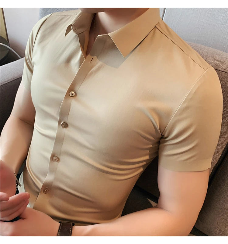 Latest 2025  Men's  Short Sleeved Casual Business shirt