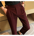 Luxury Men's Slim High-Rise Formal Pants