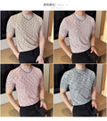 Camouflage T-shirt Men's Summer Half High Collar Slim Fit Short Sleeved Fashion