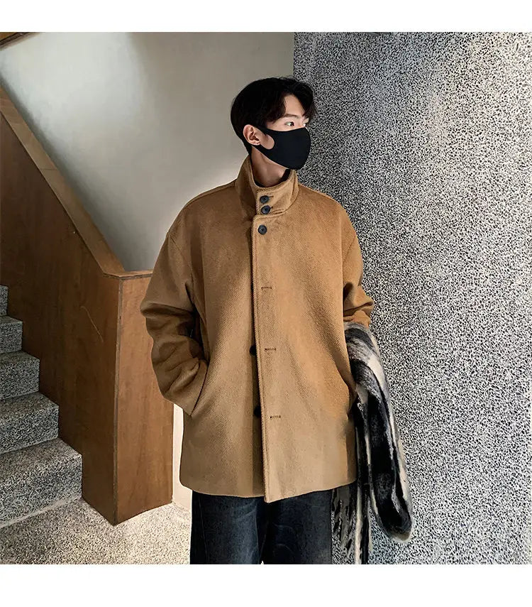 Fall and Winter New High-neck Wool Jacket For Men