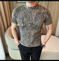 Leopard Pattern T Shirt For Men Summer Short Sleeve
